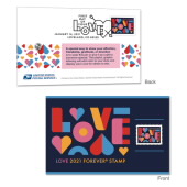 Love Stamp Pin with Cancellation Card image