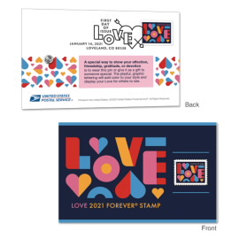 Love Stamp Pin with Cancellation Card