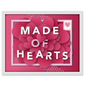 Made of Hearts Shadow Box Framed Stamp Art image