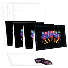 Neon Celebrate! Notecards