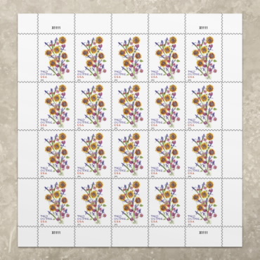 Yellow Floral Postage Stamp Set - Curated Yellow USPS Stamps for 15  Envelopes - Yellow Rose and Flowers