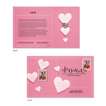 Love 2023 Stamp Pin with Cancellation Card - Puppy