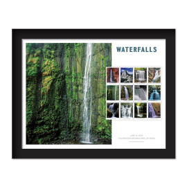 Waterfalls Framed Stamp Waimoku Falls, HI