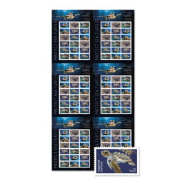 Protect Sea Turtles Press Sheet without Die-Cuts