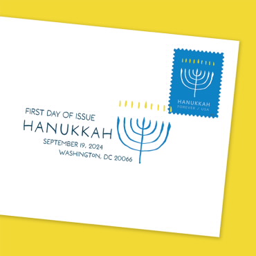 Hanukkah 2024 Stamps Digital Color Postmark