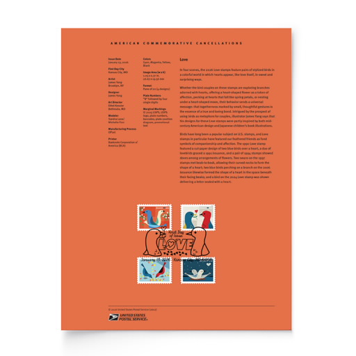Love 2026 American Commemorative Cancellation Page