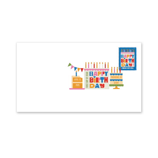 Happy Birthday Digital Color Postmark