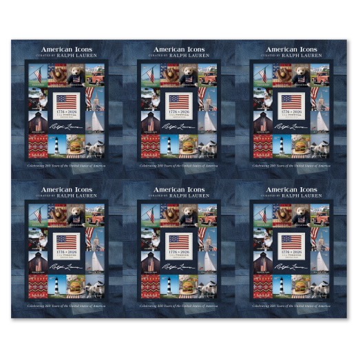 American Icons Press Sheets without Die-Cuts