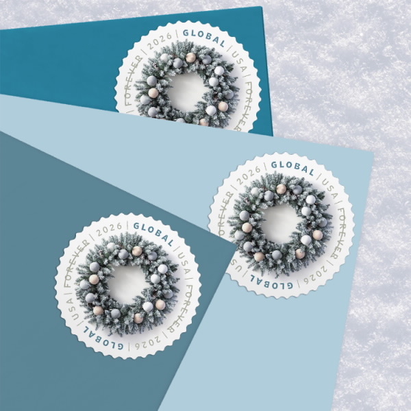 Global: Winter Wreath Stamps | USPS.com