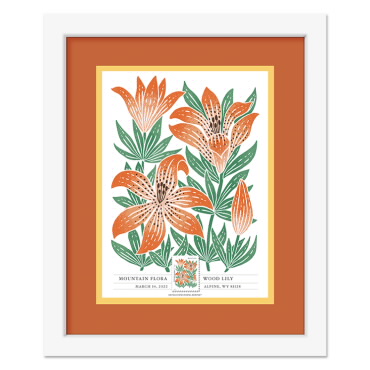 Mountain Flora Framed Stamps - Wood Lily