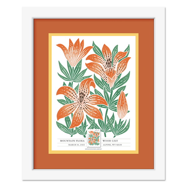 Mountain Flora Framed Stamps Wood Lily