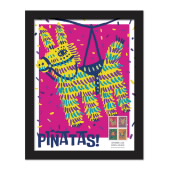 Piñatas! Framed Stamps, Donkey with Pink Background image