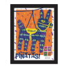 Piñatas! Framed Stamps, Donkey with Orange Background