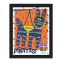 Piñatas! Framed Stamps, Donkey with Orange Background