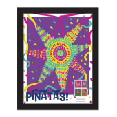 Piñatas! Framed Stamps - 7-Point Star with Purple Background image