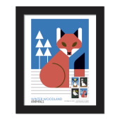 Winter Woodland Animals Framed Stamp, Fox image