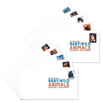Baby Wild Animals Digital Color Postmarks