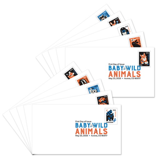 Baby Wild Animals Digital Color Postmarks