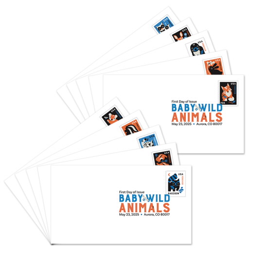 Baby Wild Animals Digital Color Postmarks