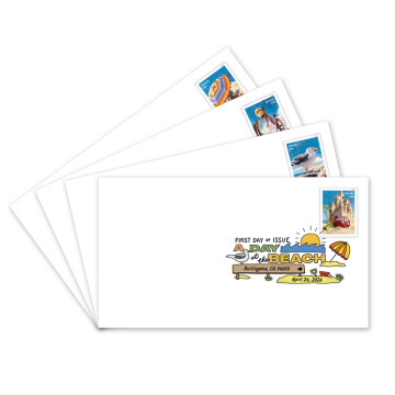 A Day at the Beach Digital Color Postmarks