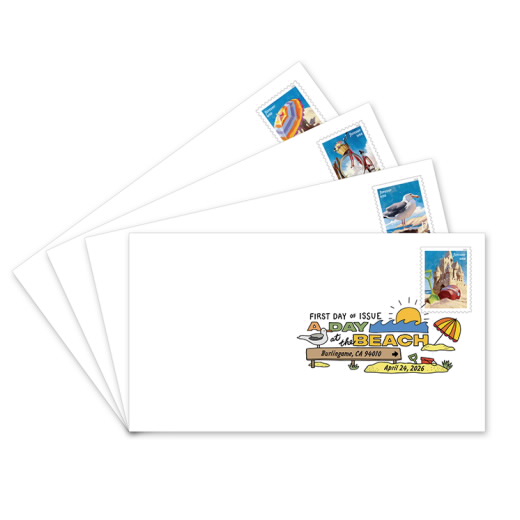 A Day at the Beach Digital Color Postmarks