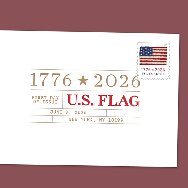 U.S. Flag 2026 Digital Color Postmark, Stamp from Book of 20