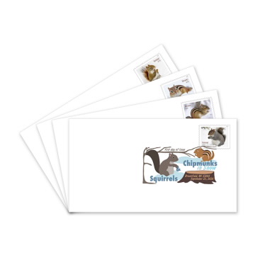 Squirrels & Chipmunks in Snow Digital Color Postmarks