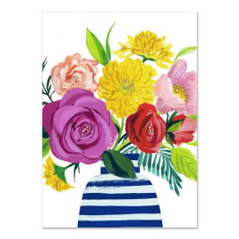 Floral Stripe Vase Notecards