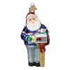 Glass Santa Ornament