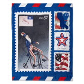 Patriotic Stamp Flannel Fleece Throw Blanket image