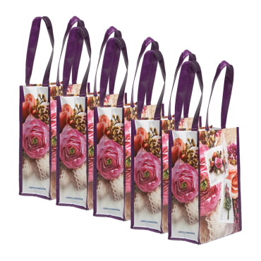 Floral Stamps Small Tote Bag