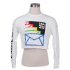 Envelope Crop Top Long-Sleeve Shirt