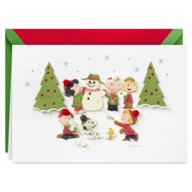 Christmas Peanuts in the Snow Card