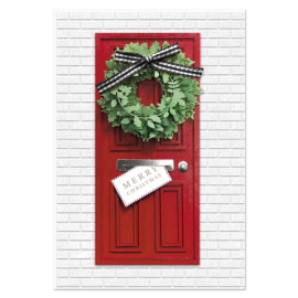 Christmas Front Door with Wreath Card