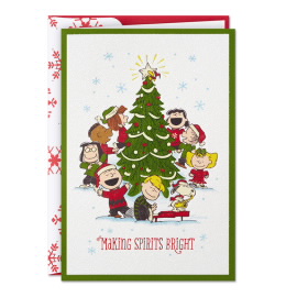Peanuts Gang Christmas Tree Greeting Card