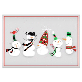 Snowmen with Funny Hats Card