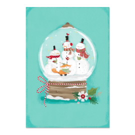 Snowmen in Snowglobe Greeting Cards