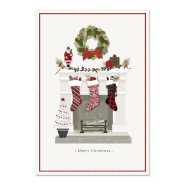Stockings on Mantel Greeting Cards