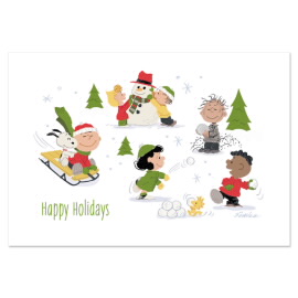 Peanuts Gang Snow Scene Greeting Cards