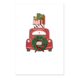 Christmas Car with Packages Greeting Card