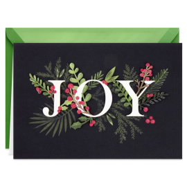 Christmas Joy with Greenery Greeting Card