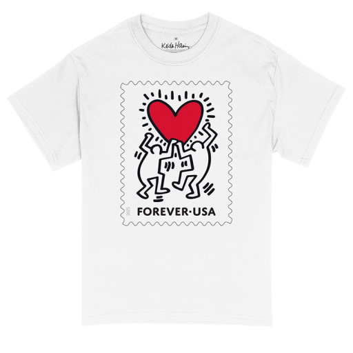 Keith Haring “Forever Heart” Stamp Unisex T-Shirt