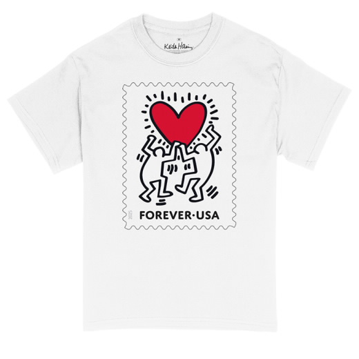 Keith Haring “Forever Heart” Stamp Unisex T-Shirt