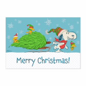 Peanuts Snoopy Pulling Tree Boxed Holiday Cards image