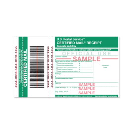 Certified Mail® Receipt Form