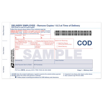 Collect on Delivery Forms