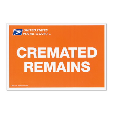 Cremated Remains Label