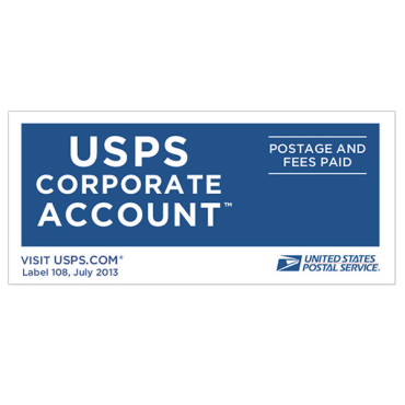 USPS® Corporate Account Postage/Fees Paid Label