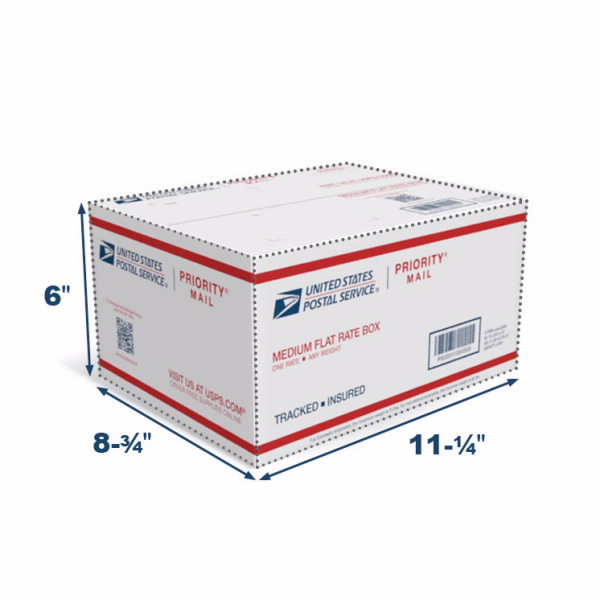 what size is a medium flat rate usps box