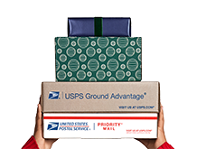 Shipping boxes being offered to ship this Season's Greetings.